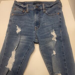 Aeropostale Distressed Blue High Rise Jeggins